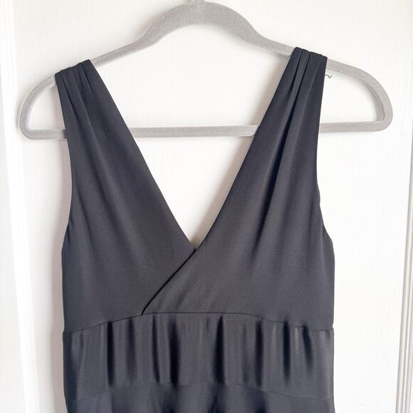 J. Crew 100% Silk Maxi Dress Cocktail Wedding Event V-Neck Classic Black Tie T10 - Picture 3 of 12